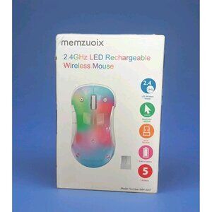 memzuoix 2.4G LED Wireless Mouse, Rechargeable Ergonomic Mouse with Detachable C